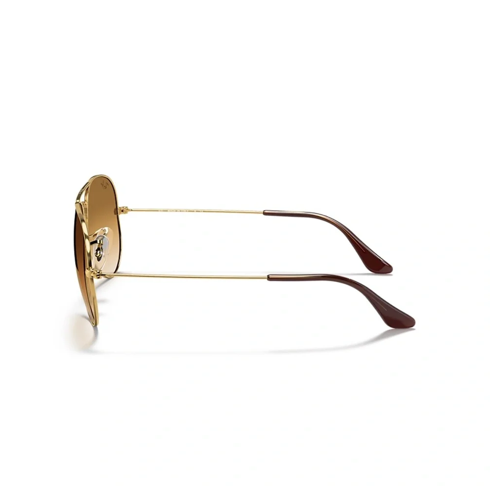 Ray-Ban Gold Frame Sunglasses with Brown Lenses